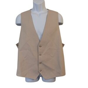 Pronto Uomo Tan Suit Vest XL Mens Formal Business Wedding V-Neck Button Front
